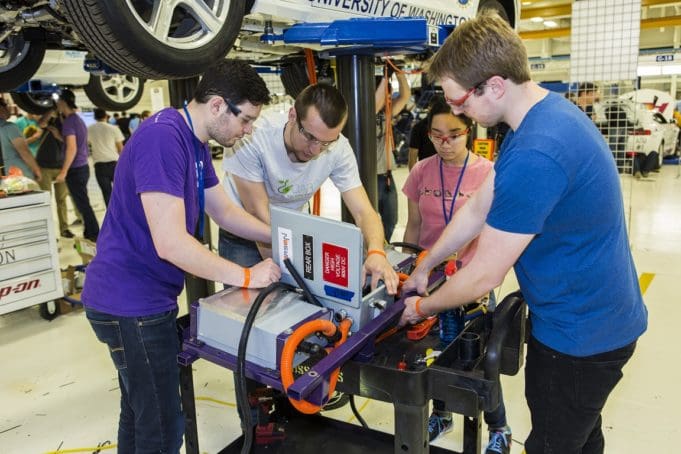 EcoCAR 3 teams have arrived in Yuma, AZ at the GM Desert Proving Grounds (DPG) and will undergo various safety and technical inspections to qualify for on road vehicle testing. Teams will be evaluated on their vehicle’s dynamic safety, handling, and energy consumption in various events.
