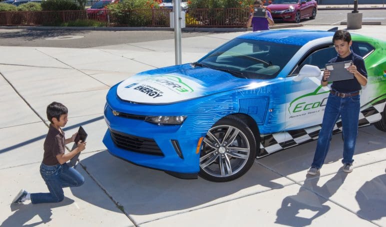 EcoCAR 3 teams have arrived in Yuma, AZ at the GM Desert Proving Grounds (DPG) and will undergo various safety and technical inspections to qualify for on road vehicle testing. Teams will be evaluated on their vehicle’s dynamic safety, handling, and energy consumption in various events.