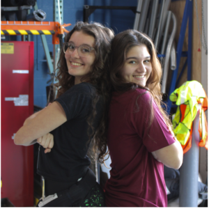 with another ecocar team member